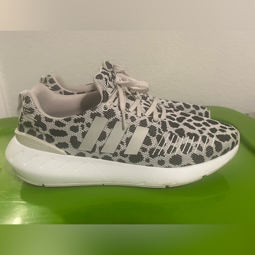 Adidas Black and White Leopard Pattern Shoes